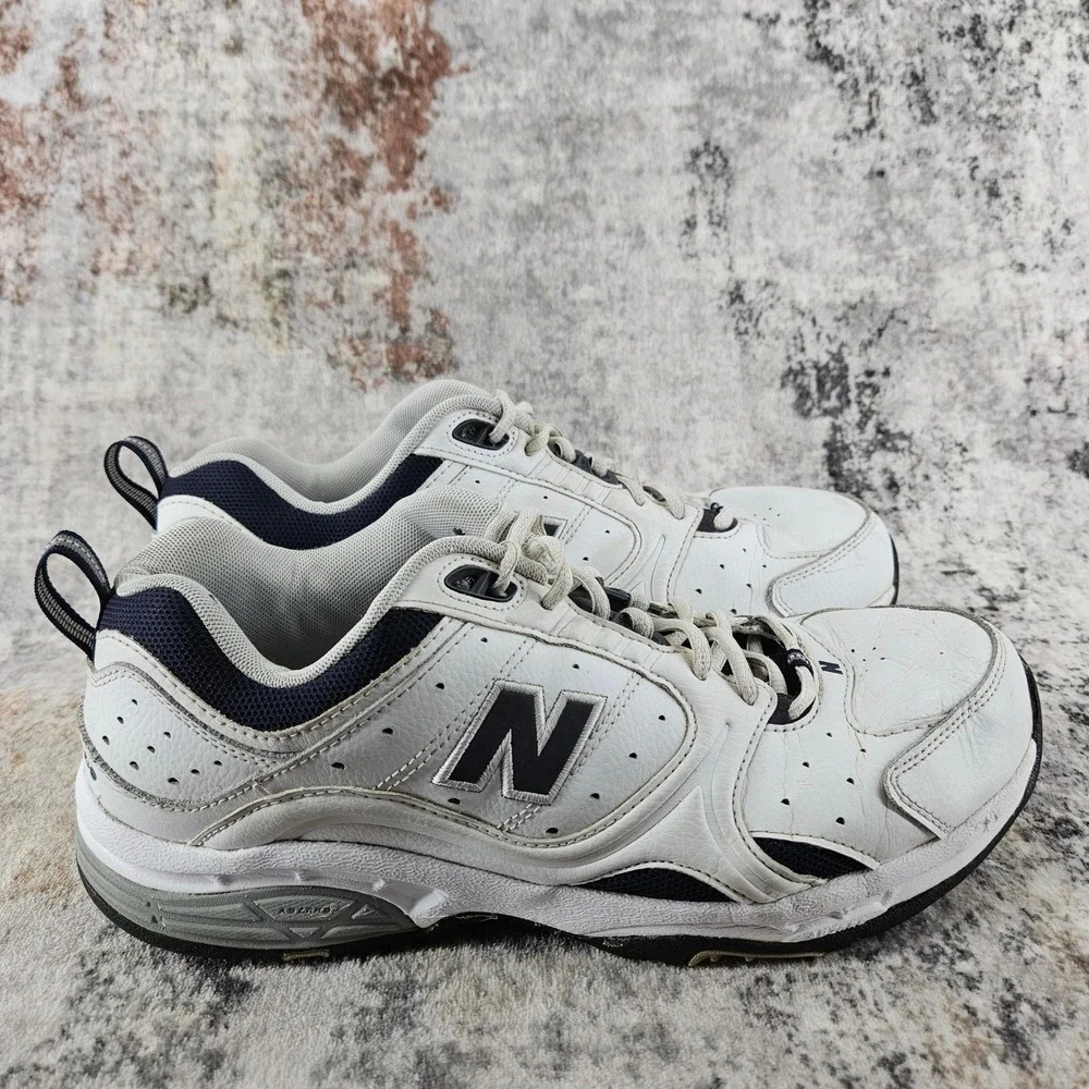 New Balance 622 Cross Training Shoes Mens 12 4E Wide White Blue Leather MX622WN‎